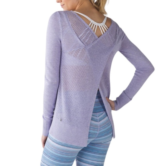 Lululemon Athletica Sweaters - Lululemon Sunset Savasana Pullover II Heathered Lilac Cashmere Blend Sweater 6